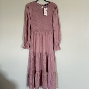 Long sleeve ruffled dress